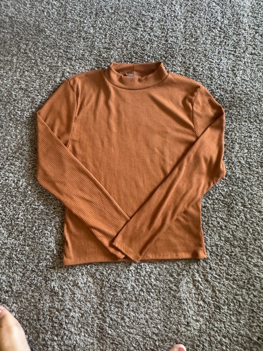 Olivia Rae Ribbed Mock Neck Top - Chestnut (108)